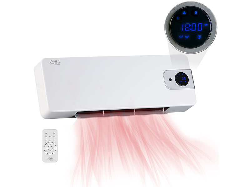 Sichler Haushaltsgeräte Keramik Wandheizlüfter LV-820.w mit digitalem Thermostat, www.pearl.de Sichler Haushaltsgeräte Keramik Wandheizlüfter LV-820.w mit digitalem Thermostat, www.pearl.de