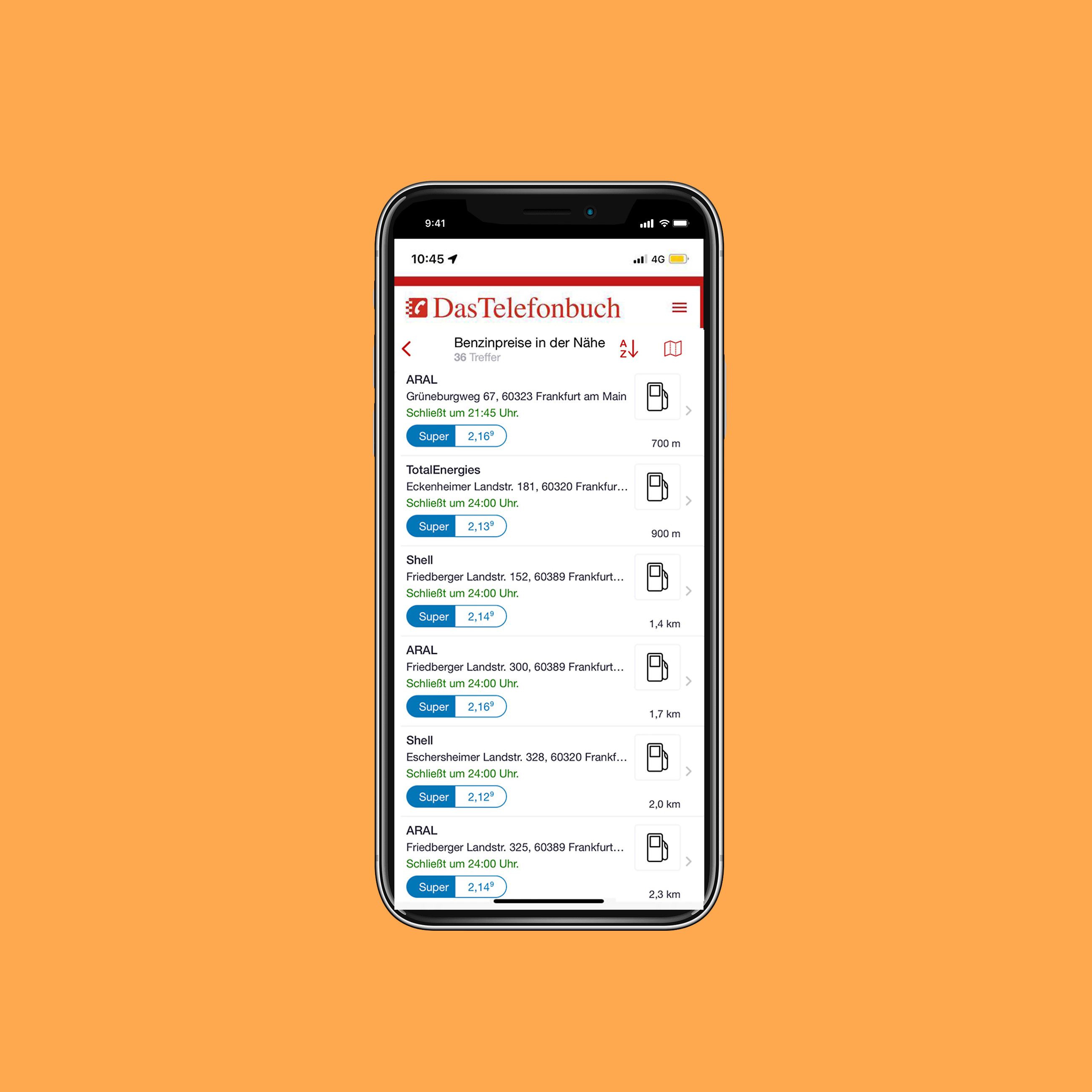 Das Telefonbuch bietet aktuellen Benzinpreisvergleich per App, mobil oder PC