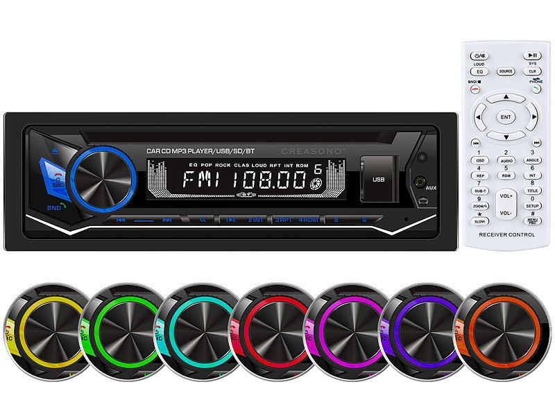 Creasono MP3-Autoradio CAS-3700.bt, CD, Bluetooth, Freisprechfunktion, USB, 4x45 Watt, www.pearl.de Creasono MP3-Autoradio CAS-3700.bt, CD, Bluetooth, Freisprechfunktion, USB, 4x45 Watt, www.pearl.de
