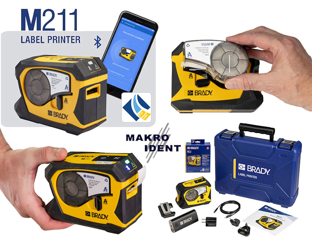 Robuster, kleiner Handy-Etikettendrucker Brady M211 Robuster, kleiner Handy-Etikettendrucker Brady M211