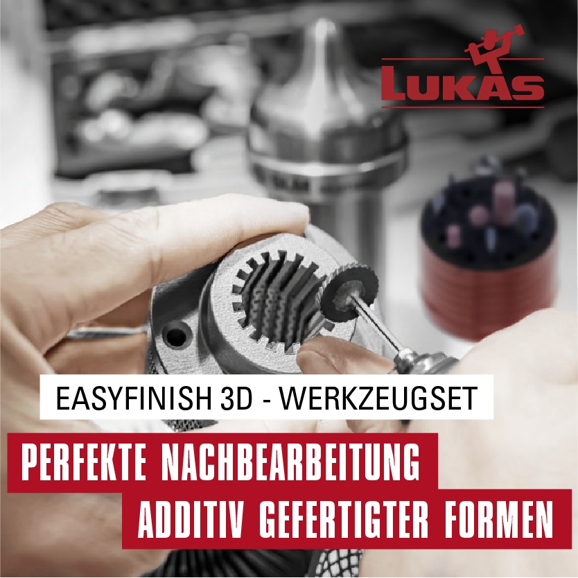 Werkzeugset zur Nachbearbeitung additiv gefertigter Formen, z.B. 3D-Druck