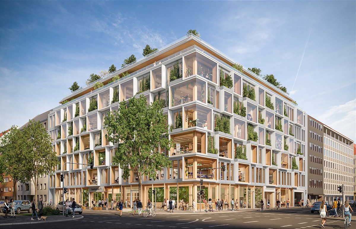 Ökologische Aufwertung südliches Bahnhofsviertel: Erster Holz-Hybrid-Neubau (c) rendart Architektur