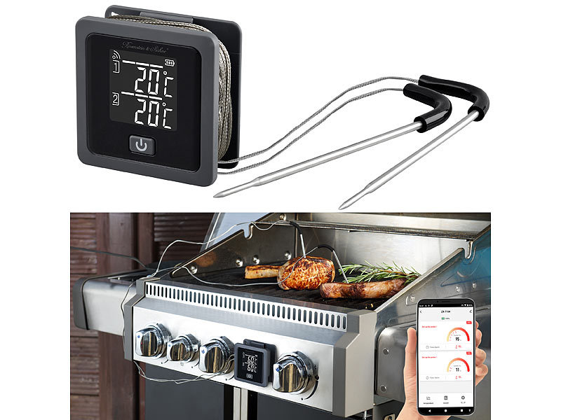 Rosenstein& Söhne Smartes Grill-& Bratenthermometer, 0-300°C, Bluetooth, App, www.pearl.de (Die Bildrechte liegen bei dem Verfasser der Mitteilung.) Rosenstein& Söhne Smartes Grill-& Bratenthermometer, 0-300°C, Bluetooth, App, www.pearl.de (Die Bildrechte liegen bei dem Verfasser der Mitteilung.)