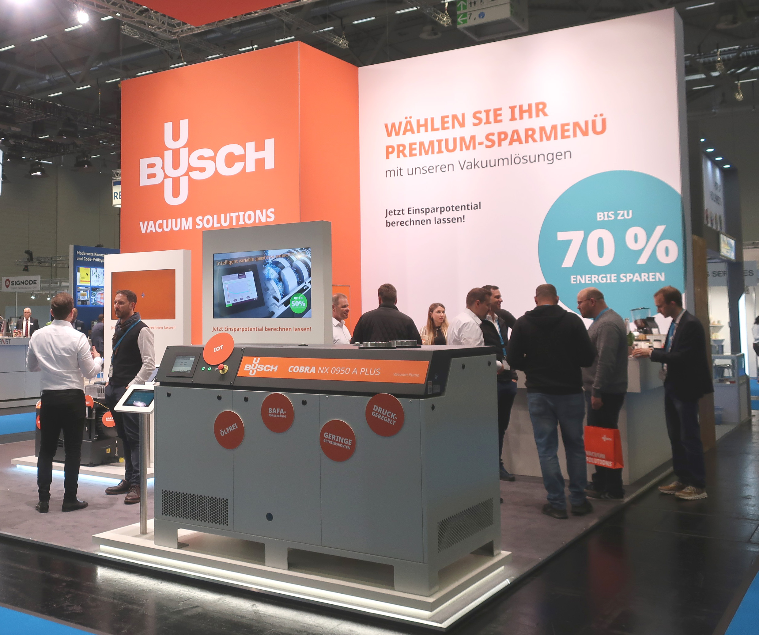 Das Thema Energieeffizienz von Vakuumpumpen beschäftigte die Besucher Das Thema Energieeffizienz von Vakuumpumpen beschäftigte die Besucher