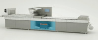Tiefzieh-Verpackungsmaschine mit integrierter R5 Drehschieber-Vakuumpumpe von Busch. Tiefzieh-Verpackungsmaschine mit integrierter R5 Drehschieber-Vakuumpumpe von Busch.