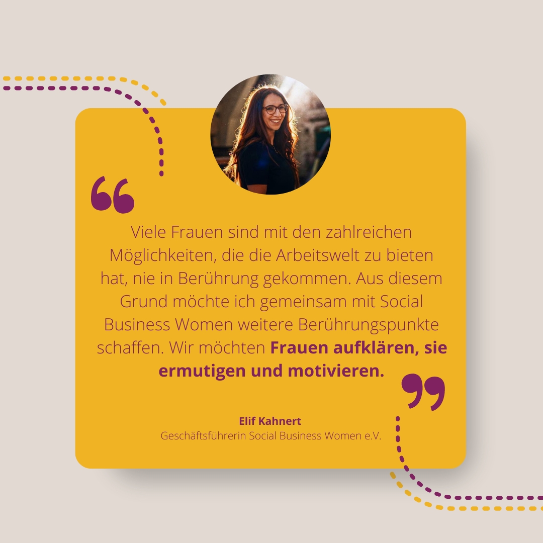 Elif Kahnertüber ihre Langzeitziele als Geschäftsführerin der Social Business Women e.V. (Die Bildrechte liegen bei dem Verfasser der Mitteilung.)