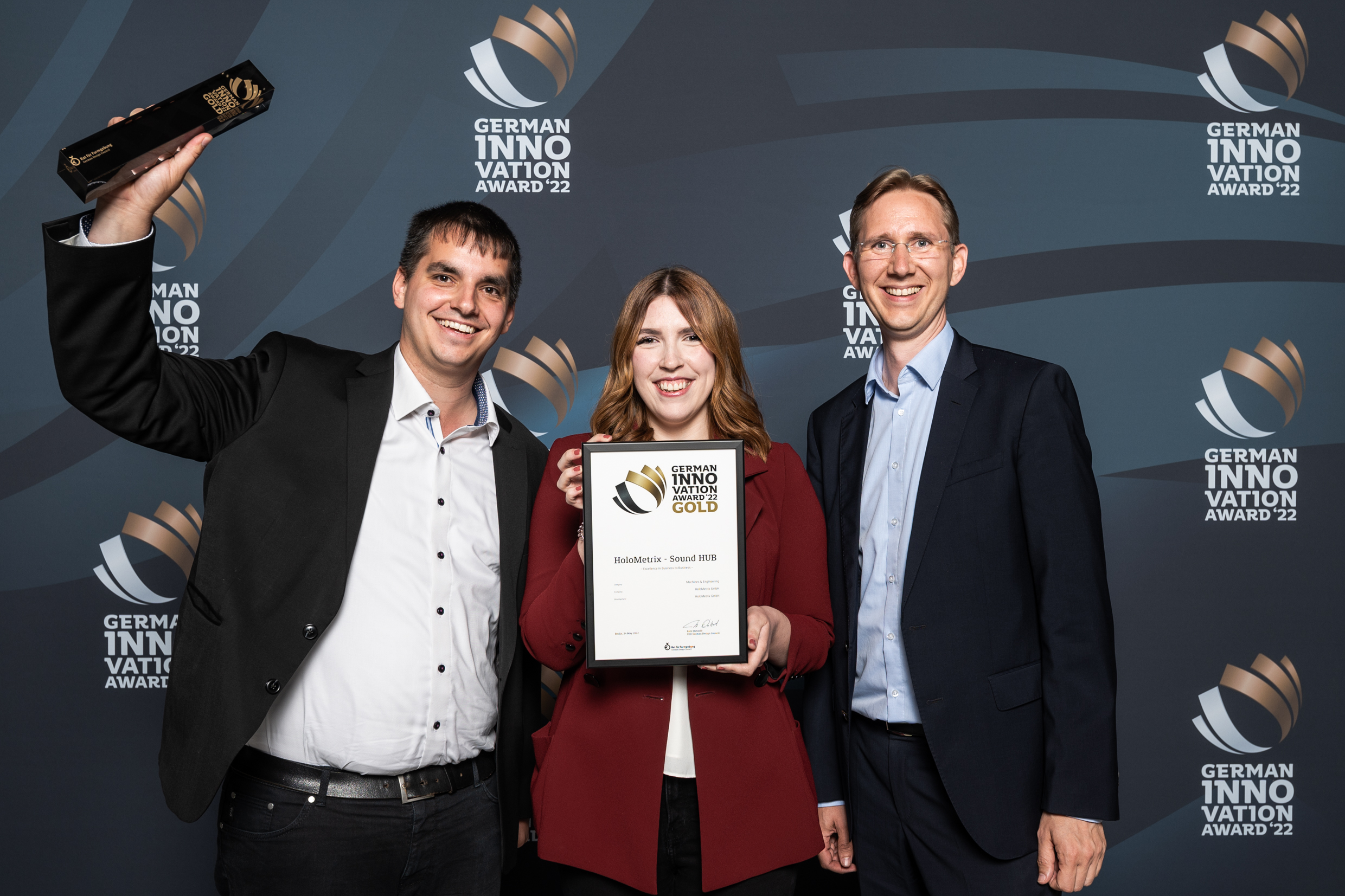 Preisverleihung des German Innovation Award 2022 - Kooperation HoloMetrix und HEAD acoustics Preisverleihung des German Innovation Award 2022 - Kooperation HoloMetrix und HEAD acoustics