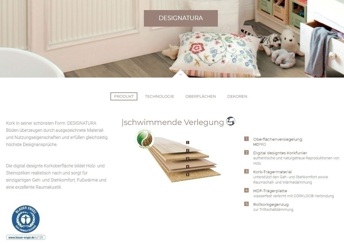 cortex Designatura ist die Designboden-Alternative mit Blauer Engel Zertifikat (Bildquelle: @ cortex designatura) cortex Designatura ist die Designboden-Alternative mit Blauer Engel Zertifikat (Bildquelle: @ cortex designatura)