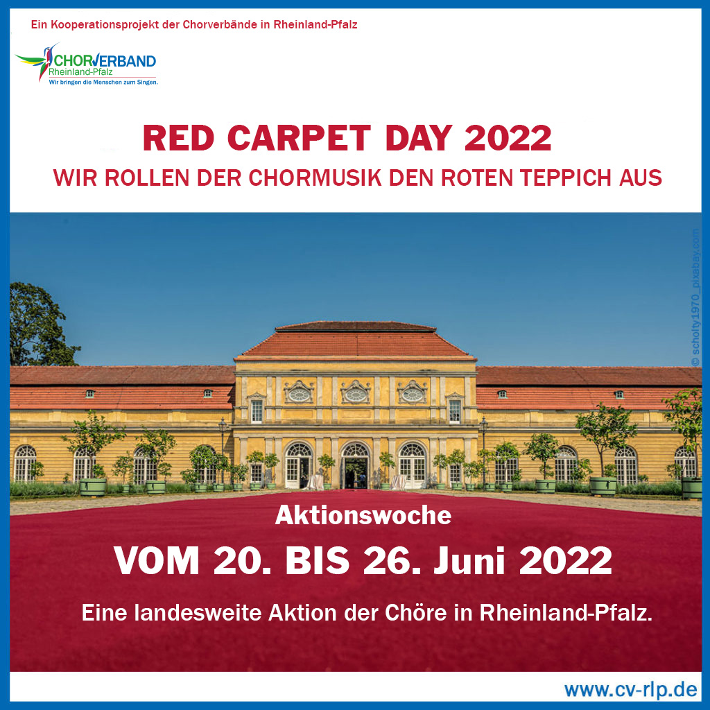 Red Carpet Day 2022: Eine der Initiativen des Chorverbands Rheinland-Pfalz zum Neustart Chorkultur. (Bildquelle: Illustration: Chorverband Rheinland-Pfalz)