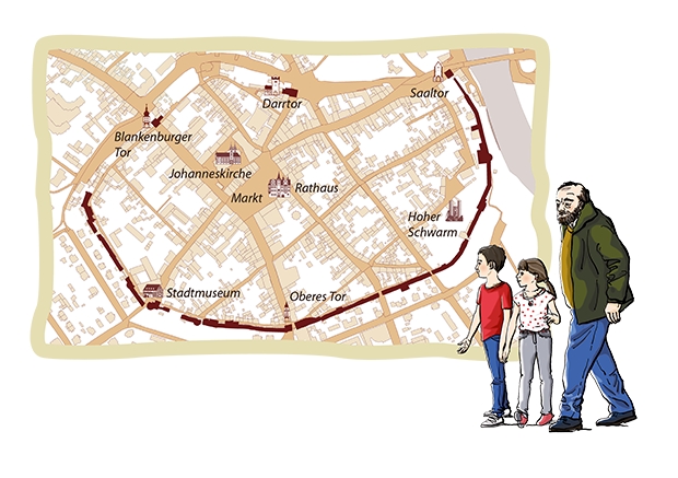 Familientour durch Saalfeld (Die Bildrechte liegen bei dem Verfasser der Mitteilung.)