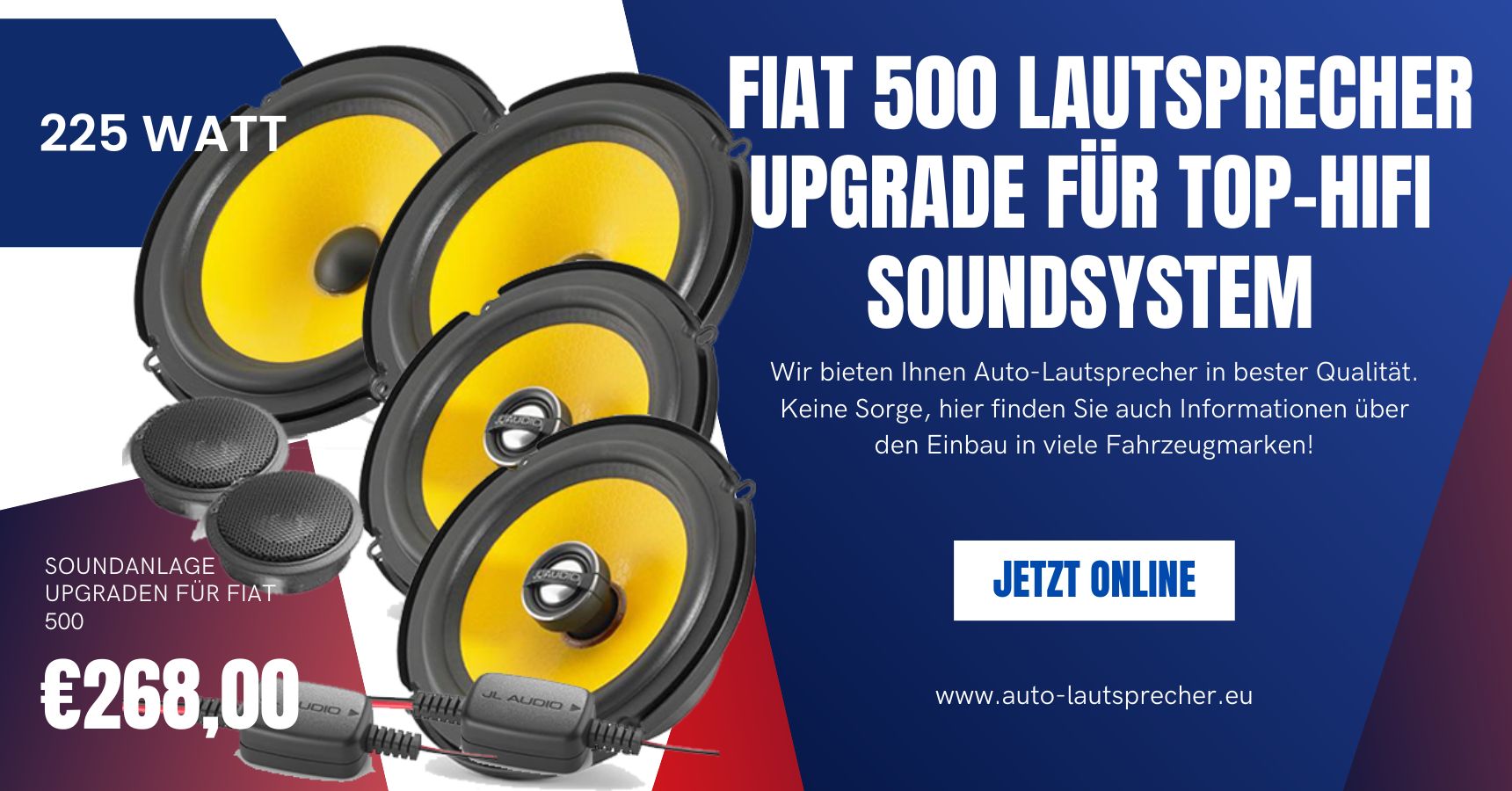 Fiat 500 Lautsprecher Upgrade für Top-Hifi Soundsystem (Die Bildrechte liegen bei dem Verfasser der Mitteilung.)