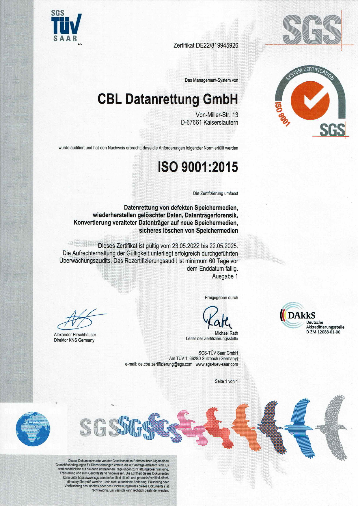 Anders als die meisten Anbieter ist CBL zertifiziert