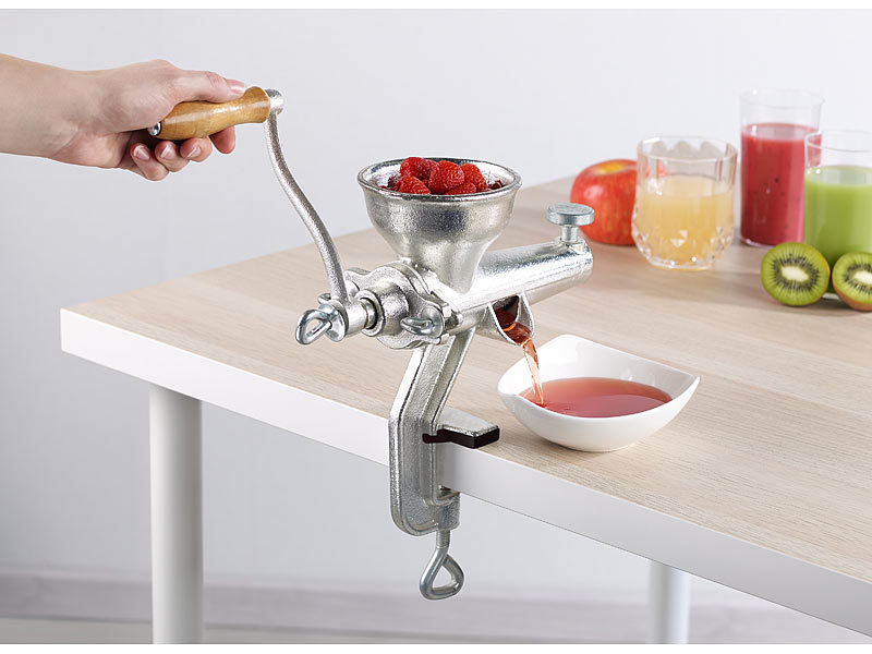 Rosenstein& Söhne Profi Saft-& Beerenpresse, Schraubzwinge zur Tischmontage, www.pearl.de (Die Bildrechte liegen bei dem Verfasser der Mitteilung.) Rosenstein& Söhne Profi Saft-& Beerenpresse, Schraubzwinge zur Tischmontage, www.pearl.de (Die Bildrechte liegen bei dem Verfasser der Mitteilung.)