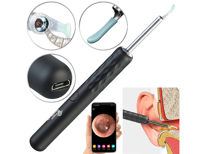newgen medicals WLAN-Ohrreiniger WOR-50 mit hochauflösender Kamera& App, IP67, www.pearl.de (Die Bildrechte liegen bei dem Verfasser der Mitteilung.) newgen medicals WLAN-Ohrreiniger WOR-50 mit hochauflösender Kamera& App, IP67, www.pearl.de (Die Bildrechte liegen bei dem Verfasser der Mitteilung.)