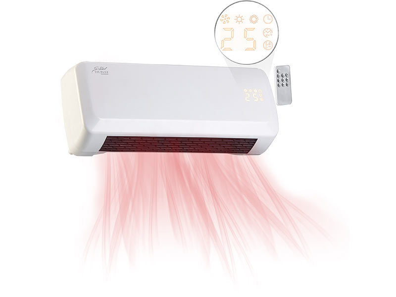 Sichler Haushaltsgeräte Kompakter Wandheizlüfter LV-840.w mit digitalem Thermostat, www.pearl.de (Die Bildrechte liegen bei dem Verfasser der Mitteilung.)
