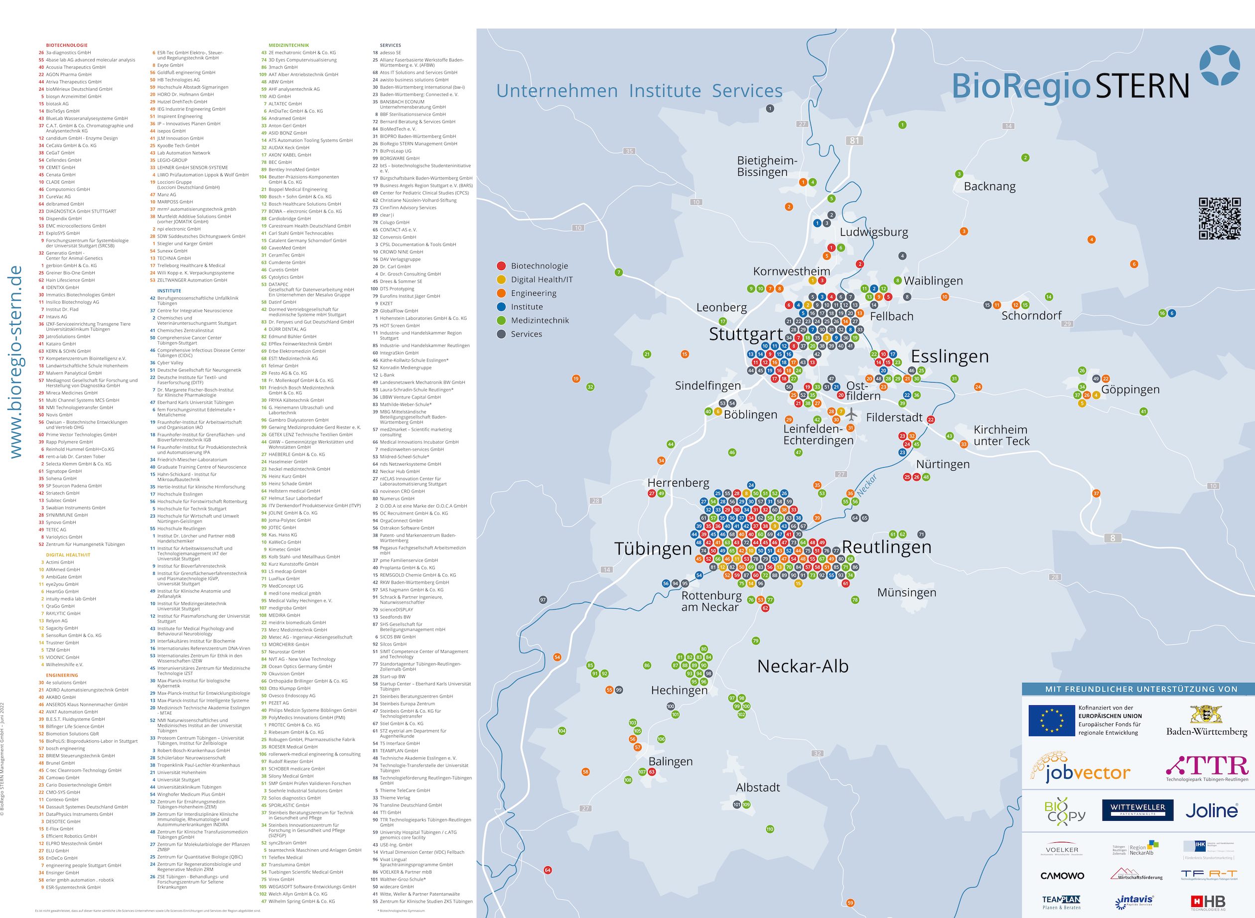Die neue Landkarte der BioRegion STERN (Bildquelle: BioRegio STERN Management GmbH)