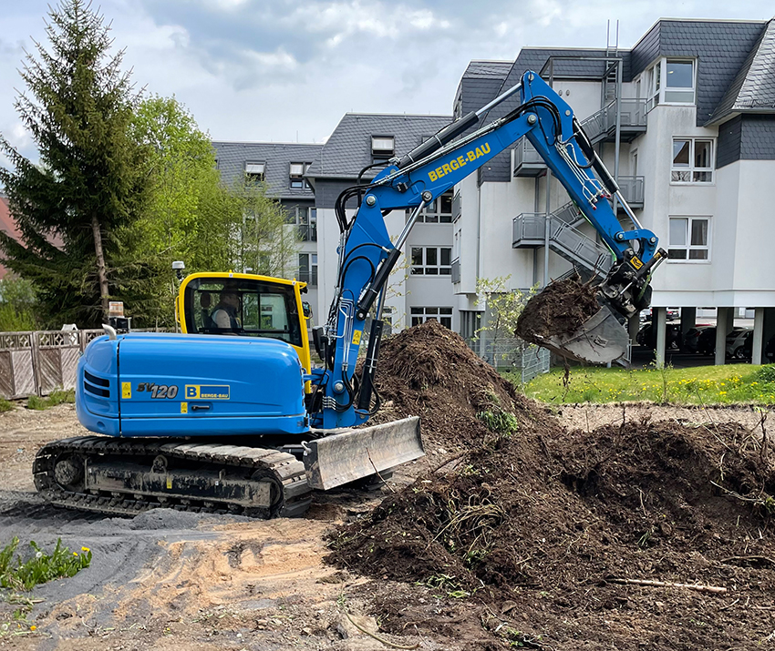 Die Berge-Bau GmbH& Co. KG setzt auf den SV120 von Yanmar. (Die Bildrechte liegen bei dem Verfasser der Mitteilung.)
