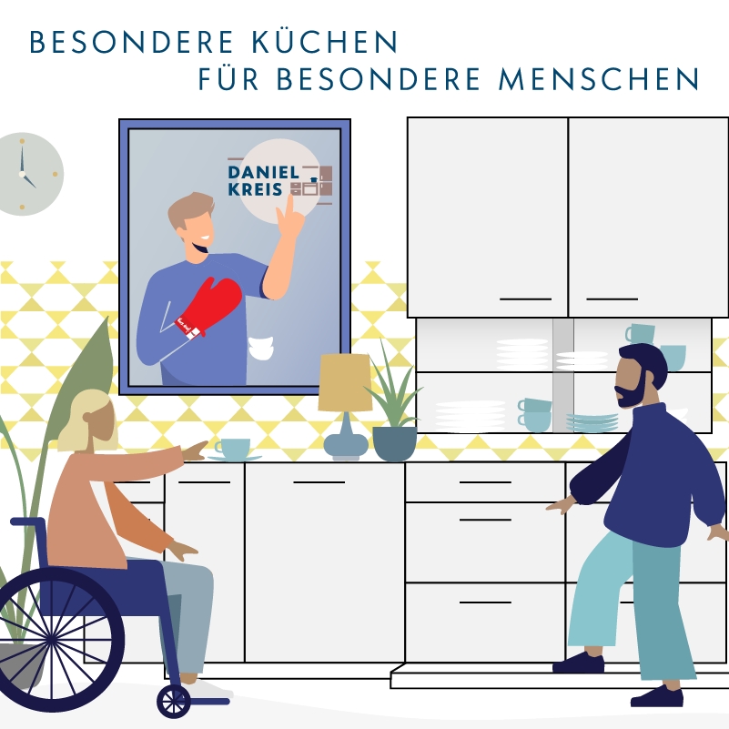 Altersgerechte und behindertengerechte Küchen mit Hand aufs Herz. (Die Bildrechte liegen bei dem Verfasser der Mitteilung.)