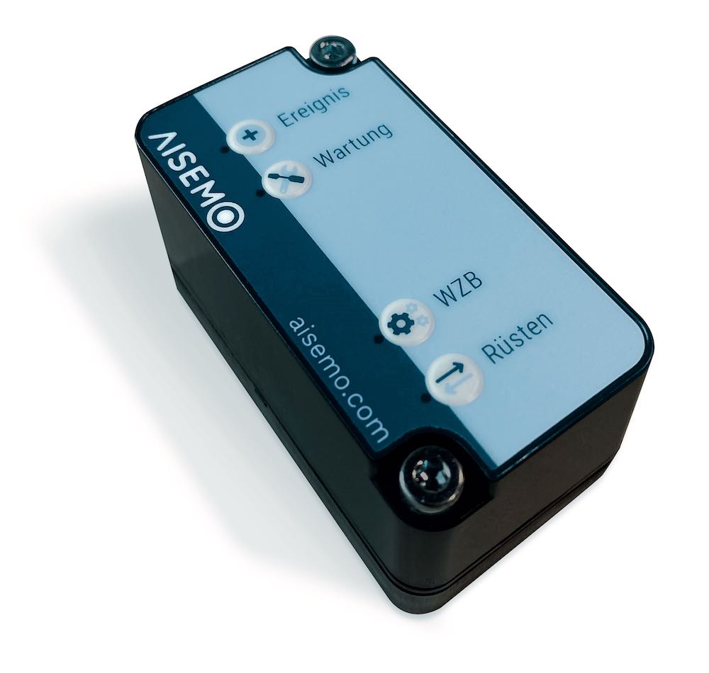 „AISEMO Analytics“ besteht aus Bluetooth-Sensor, Tablet und Edge-Gateway (Foto: AISEMO). „AISEMO Analytics“ besteht aus Bluetooth-Sensor, Tablet und Edge-Gateway (Foto: AISEMO).