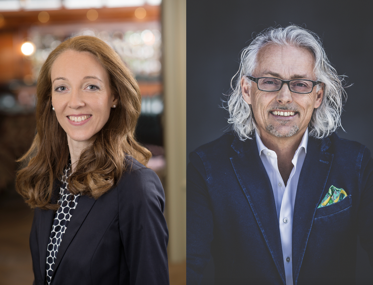 Foto: Carolin Dörner, Direktorin Hotel Erbprinz und Bernhard Patter, geschäftsführender Gesellschafter der diavendo GmbH.