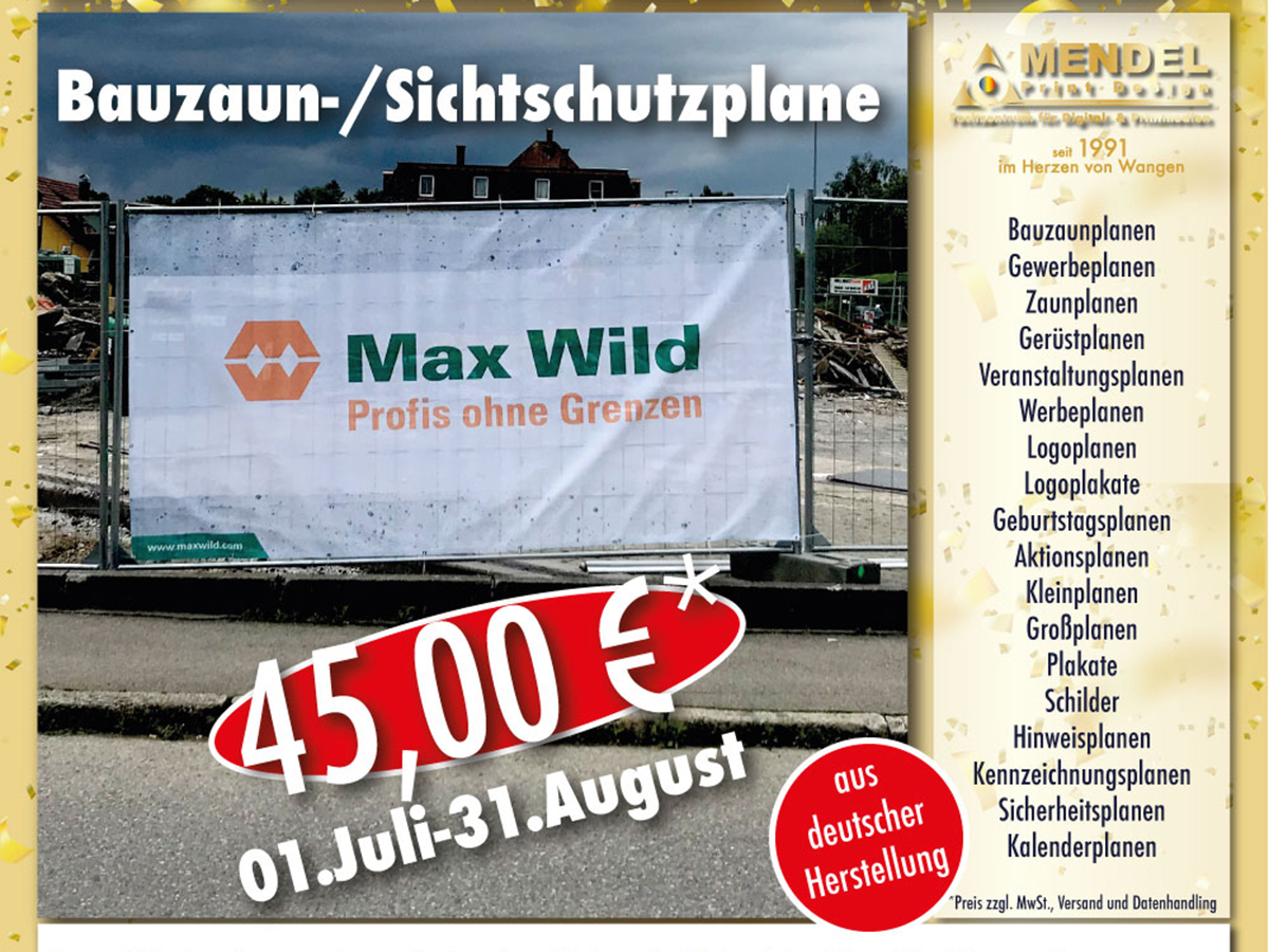 Bauzaunplane in Aktion