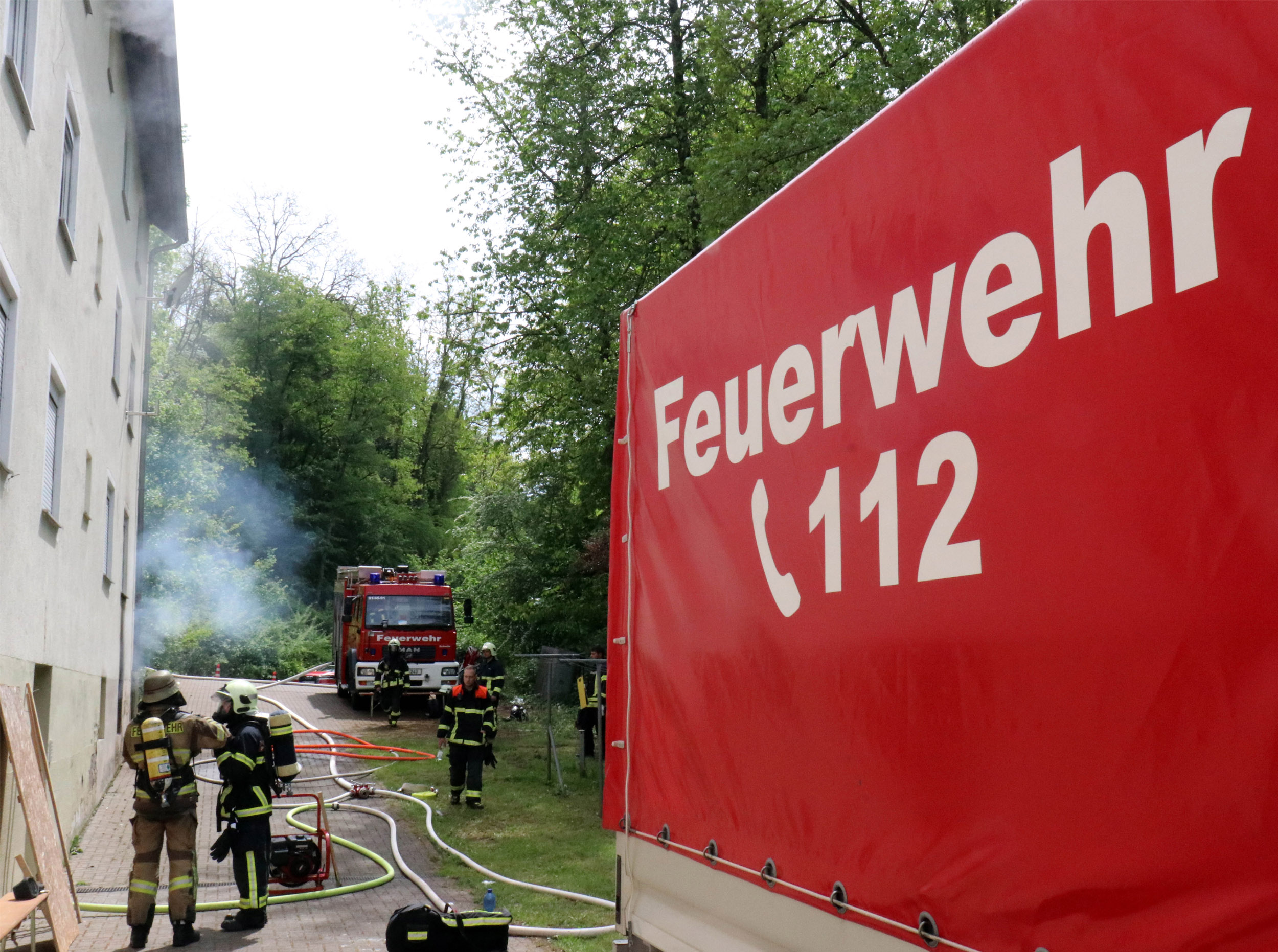 Brandschutzübung in Pirmasens im Rahmen der sechsmonatigen Grundausbildung (Bildquelle: Stadtverwaltung Pirmasens)