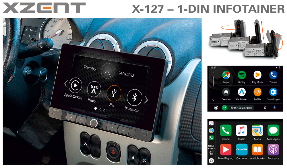 X-127: 1-DIN Autoradio / Infotainer von XZENT (Die Bildrechte liegen bei dem Verfasser der Mitteilung.)