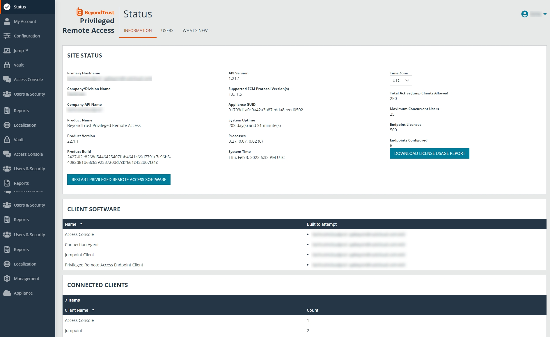 Statusanzeige von BeyondTrust Privileged Remote Access (Bildquelle: BeyondTrust) Statusanzeige von BeyondTrust Privileged Remote Access (Bildquelle: BeyondTrust)