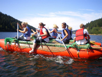 Studenten beim Outdoor-Teamtraining Studenten beim Outdoor-Teamtraining
