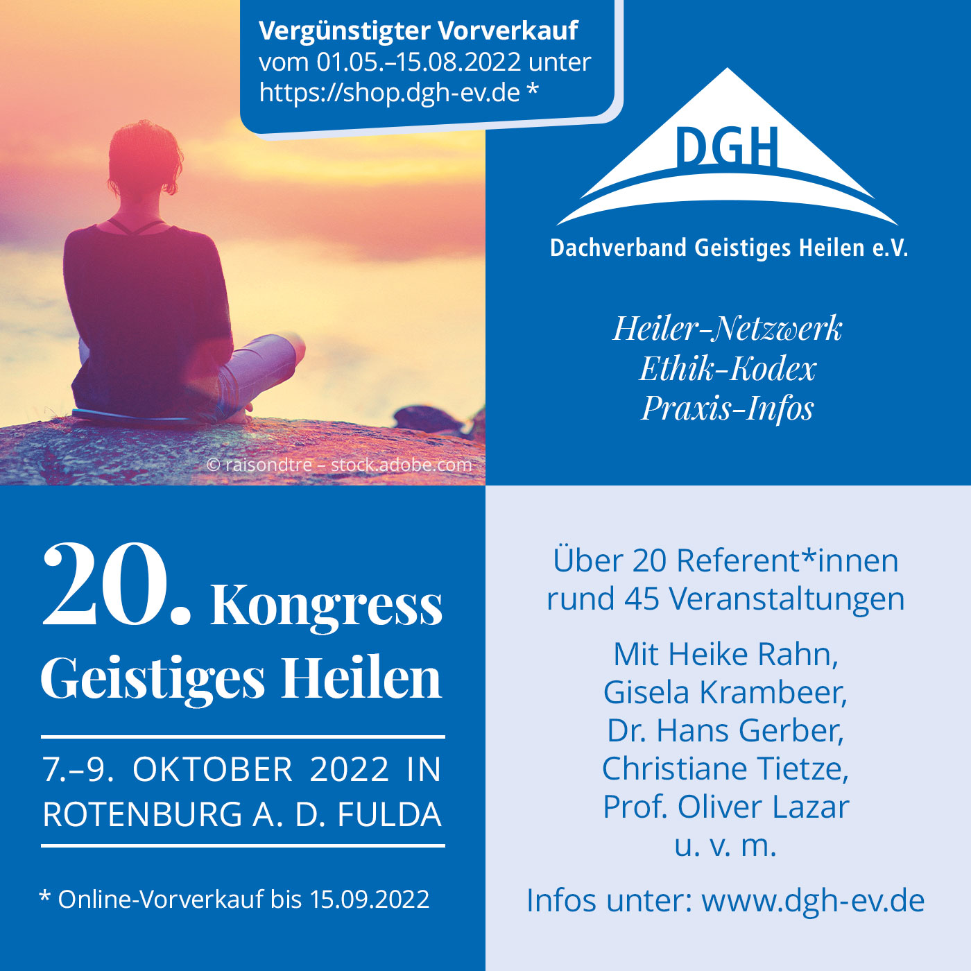 Der DGH-Kongress Geistiges Heilen bietet viele Inspirationen für den persönlichen spirituellen Weg. (Bildquelle: DGH e. V.) Der DGH-Kongress Geistiges Heilen bietet viele Inspirationen für den persönlichen spirituellen Weg. (Bildquelle: DGH e. V.)