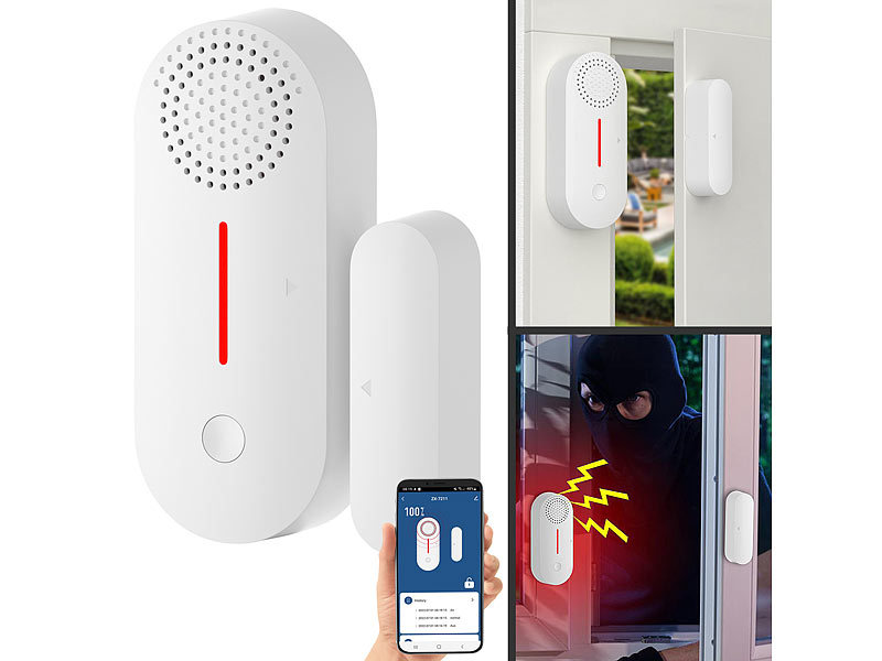VisorTech 2in1-WLAN-Tür-& Fensteralarm XMD-104.app mit Sirene, App& Sprachsteuerung, www.pearl.de (Die Bildrechte liegen bei dem Verfasser der Mitteilung.) VisorTech 2in1-WLAN-Tür-& Fensteralarm XMD-104.app mit Sirene, App& Sprachsteuerung, www.pearl.de (Die Bildrechte liegen bei dem Verfasser der Mitteilung.)