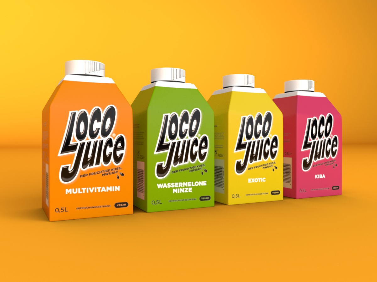 Der neue Loco Juice - erhältlich in vier verschiedenen Sorten Der neue Loco Juice - erhältlich in vier verschiedenen Sorten