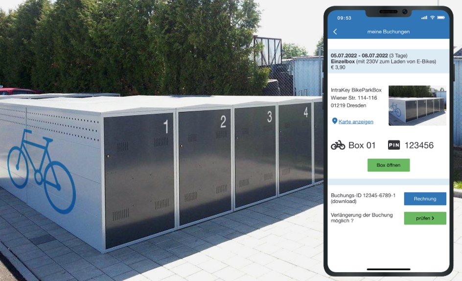 Fahrradgaragen per App buchen und bezahlen (Die Bildrechte liegen bei dem Verfasser der Mitteilung.)