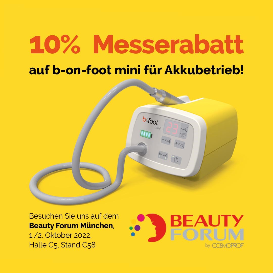 Zum Oktoberfest der Füße vom 1.-30.10. gibt es 10 Prozent Rabatt auf den attraktiven b-on-foot mini (Bildquelle: Bildrechte: Bahner Feinwerktechnik GmbH, München)