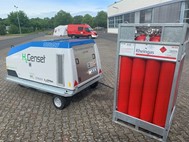 Wasserstoff-Bündel versorgt eine Brennstoffzelle (Die Bildrechte liegen bei dem Verfasser der Mitteilung.)
