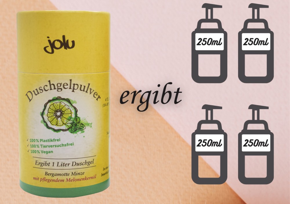 Wer Duschgelpulver anstelle von flüssigem Duschgel verwendet, trägt einen Teil zum Umweltschutz bei. (Die Bildrechte liegen bei dem Verfasser der Mitteilung.)