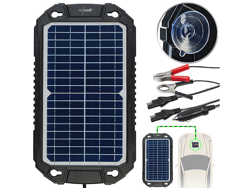 revolt Solar-Ladegerät für Auto-Batterien, Pkw, Wohnmobil, 12 Volt, 10 Watt, www.pearl.de (Die Bildrechte liegen bei dem Verfasser der Mitteilung.) revolt Solar-Ladegerät für Auto-Batterien, Pkw, Wohnmobil, 12 Volt, 10 Watt, www.pearl.de (Die Bildrechte liegen bei dem Verfasser der Mitteilung.)