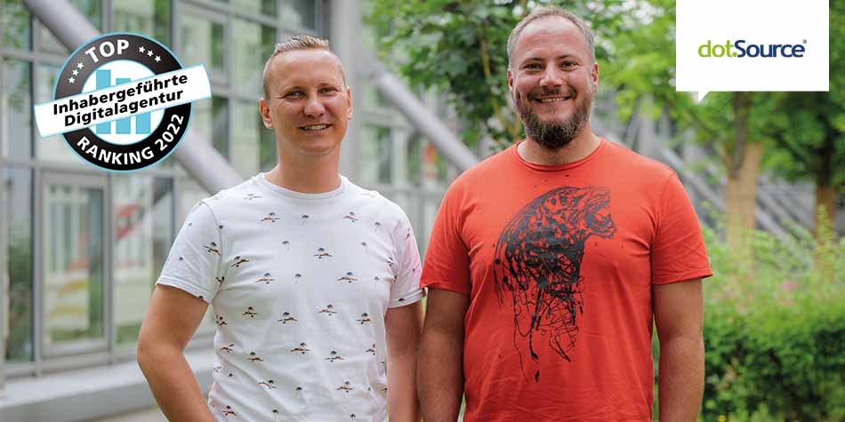 dotSource Gründer und Geschäftsführer Christian Malik und Christian Otto Grötsch (v.l.n.r.) (Die Bildrechte liegen bei dem Verfasser der Mitteilung.)