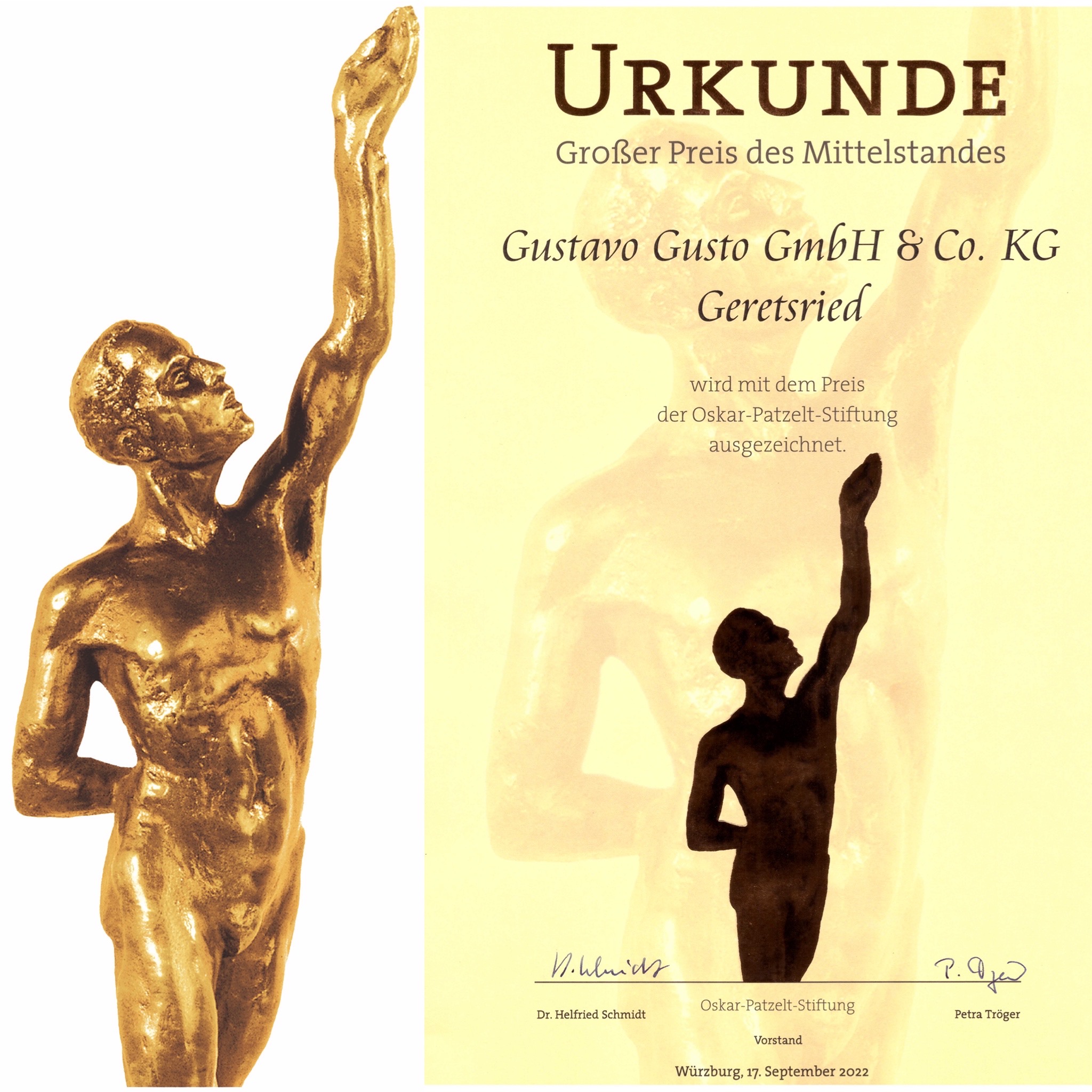 Hohe Auszeichnung für Gustavo Gusto (Die Bildrechte liegen bei dem Verfasser der Mitteilung.)