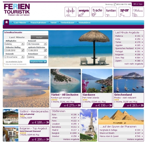 Neue Website von FERIEN Touristik: Noch einfacher zum Reiseschnäppchen Neue Website von FERIEN Touristik: Noch einfacher zum Reiseschnäppchen