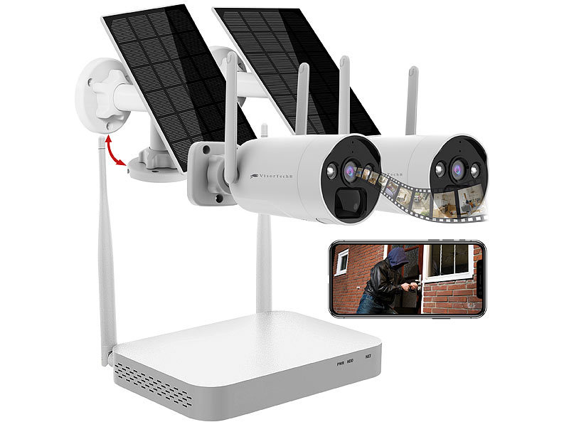 VisorTech 2K-Festplatten-Überwachungsrekorder + 2 Solar-Akku-Kameras, HDMI, App, www.pearl.de (Die Bildrechte liegen bei dem Verfasser der Mitteilung.) VisorTech 2K-Festplatten-Überwachungsrekorder + 2 Solar-Akku-Kameras, HDMI, App, www.pearl.de (Die Bildrechte liegen bei dem Verfasser der Mitteilung.)