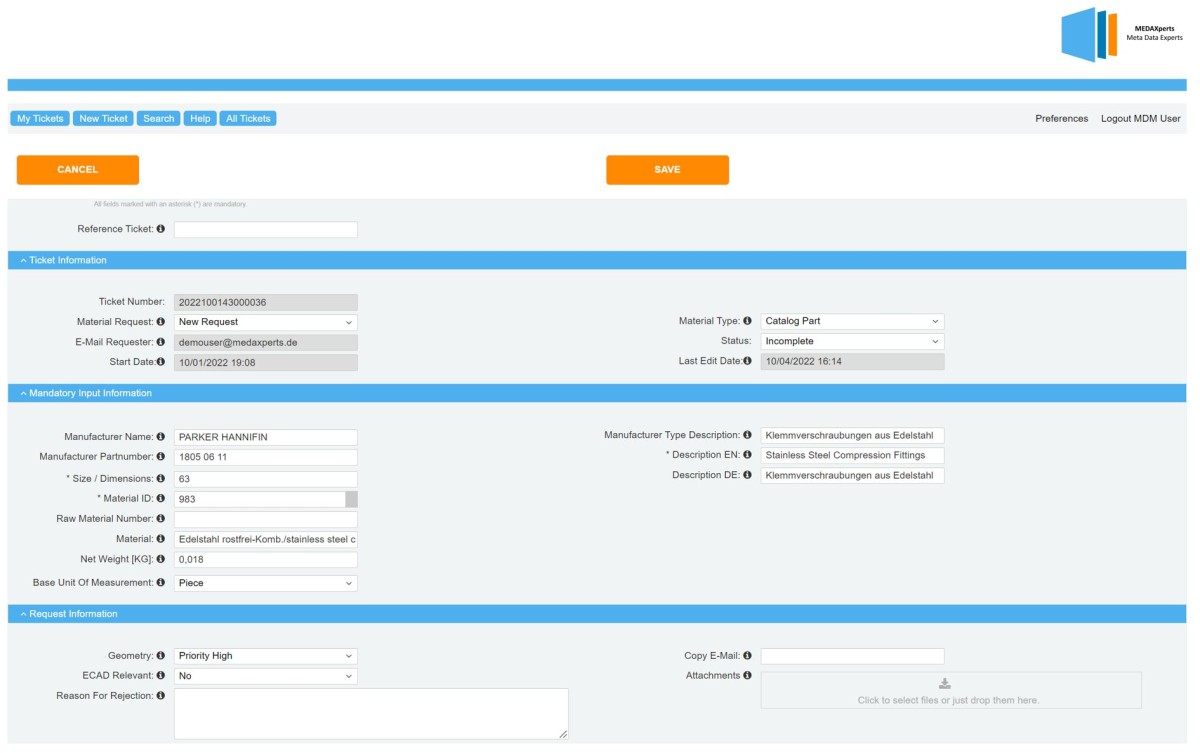 Beispiel MEDAXperts Ticket System (© MEDAXperts GmbH) Beispiel MEDAXperts Ticket System (© MEDAXperts GmbH)