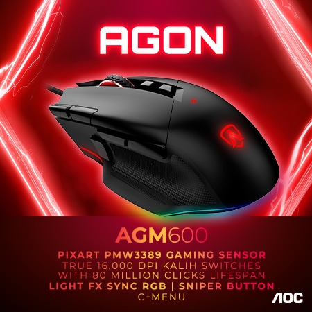 Für Esports-Enthusiasten und Hardcore-Gamer: die Gaming-Maus AGON AGM600 von AGON by AOC (Die Bildrechte liegen bei dem Verfasser der Mitteilung.)