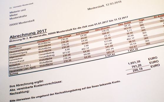 Musterbild Mietabrechnung Musterbild Mietabrechnung