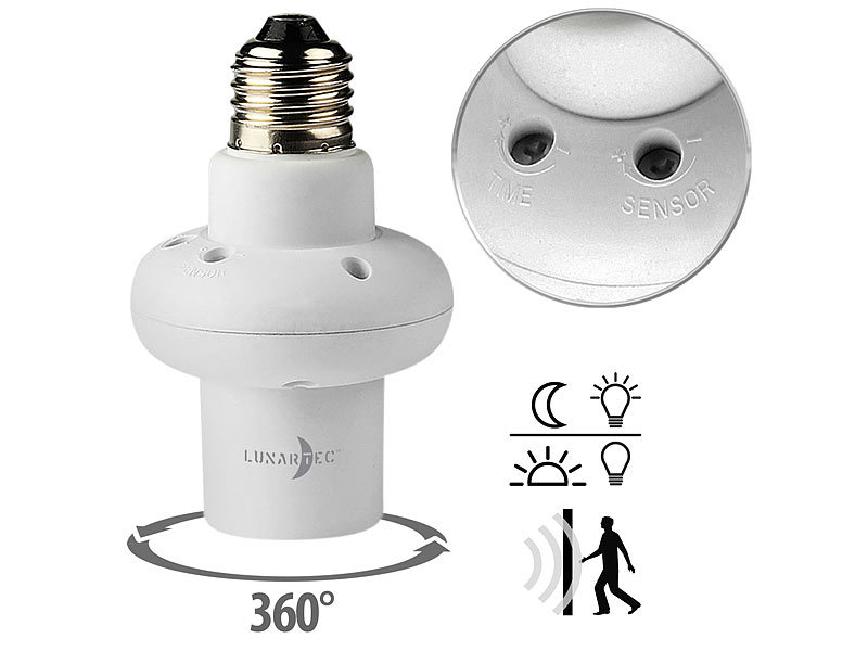 Lunartec Lampenfassung E27 mit 360°-Mikrowellen-Radar-Bewegungsmelder, bis 7 m, www.pearl.de (Die Bildrechte liegen bei dem Verfasser der Mitteilung.) Lunartec Lampenfassung E27 mit 360°-Mikrowellen-Radar-Bewegungsmelder, bis 7 m, www.pearl.de (Die Bildrechte liegen bei dem Verfasser der Mitteilung.)