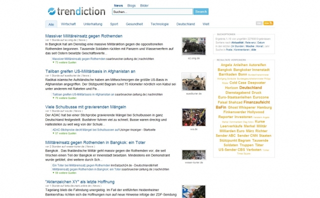 Trendiction.de - die Themen Suchmaschine
