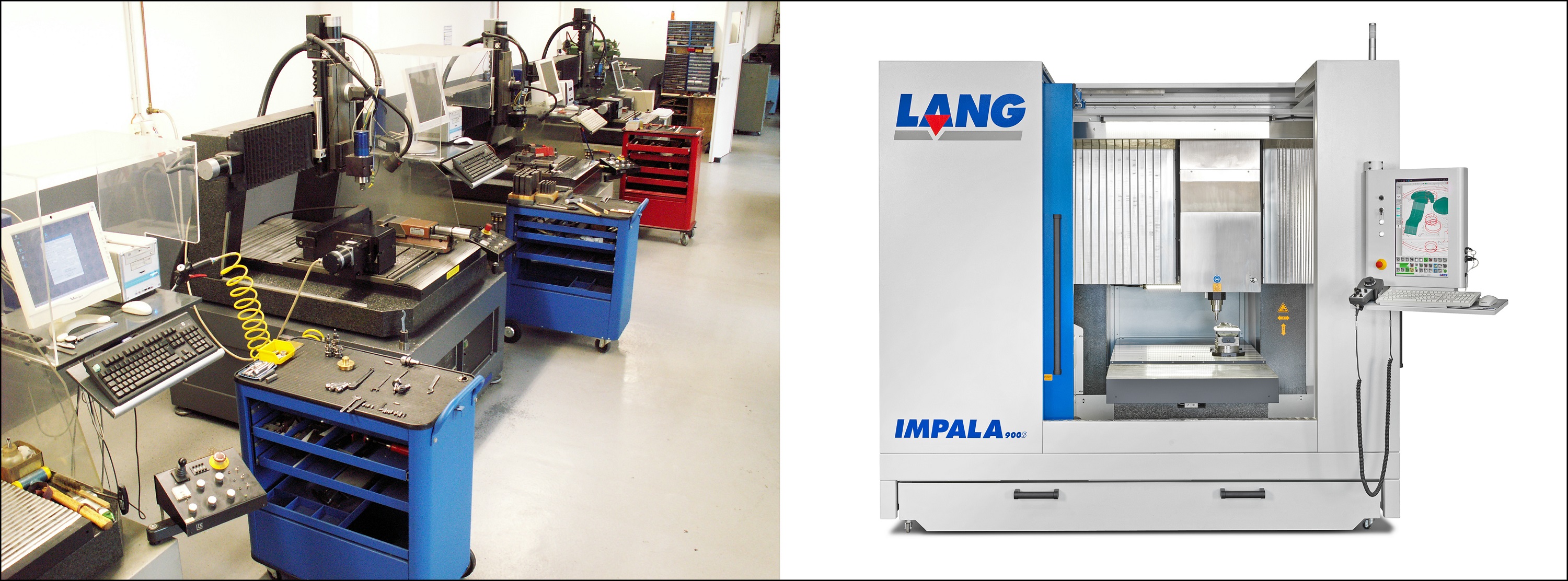 Früher (l.): Impala 400 MCG 1994 bei Jungjohann CNC Graviertechnik e.K.Heute (r.): Impala 900S (Die Bildrechte liegen bei dem Verfasser der Mitteilung.)