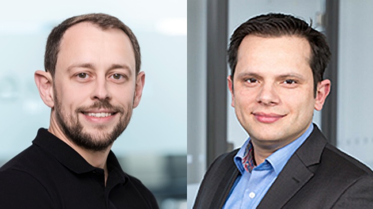 Alexander Schäfer (Net at Work, li.) und Georgios Papazafiris (Powell Software) (Die Bildrechte liegen bei dem Verfasser der Mitteilung.) Alexander Schäfer (Net at Work, li.) und Georgios Papazafiris (Powell Software) (Die Bildrechte liegen bei dem Verfasser der Mitteilung.)