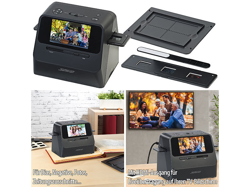 Somikon 3in1-Foto-, Dia-& Negativscanner SD-1700 mit 22 MP und HDMI-Ausgang, Akku, www.pearl.de (Die Bildrechte liegen bei dem Verfasser der Mitteilung.) Somikon 3in1-Foto-, Dia-& Negativscanner SD-1700 mit 22 MP und HDMI-Ausgang, Akku, www.pearl.de (Die Bildrechte liegen bei dem Verfasser der Mitteilung.)