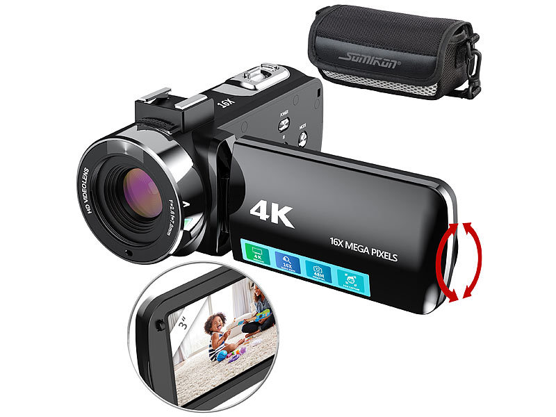 Somikon 4K-UHD-Camcorder DV-890K mit 16-fachem Zoom, WLAN, Full-HD mit 60 B./Sek, www.pearl.de (Die Bildrechte liegen bei dem Verfasser der Mitteilung.) Somikon 4K-UHD-Camcorder DV-890K mit 16-fachem Zoom, WLAN, Full-HD mit 60 B./Sek, www.pearl.de (Die Bildrechte liegen bei dem Verfasser der Mitteilung.)